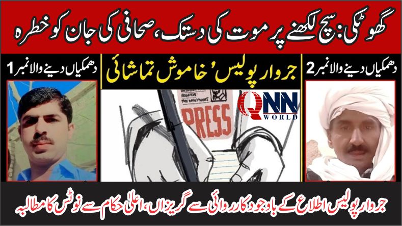 صحافی کو حق گوئی پر دھمکیاں، جروار پولیس کی مبینہ غفلت، اعلیٰ حکام سے نوٹس کا مطالبہ