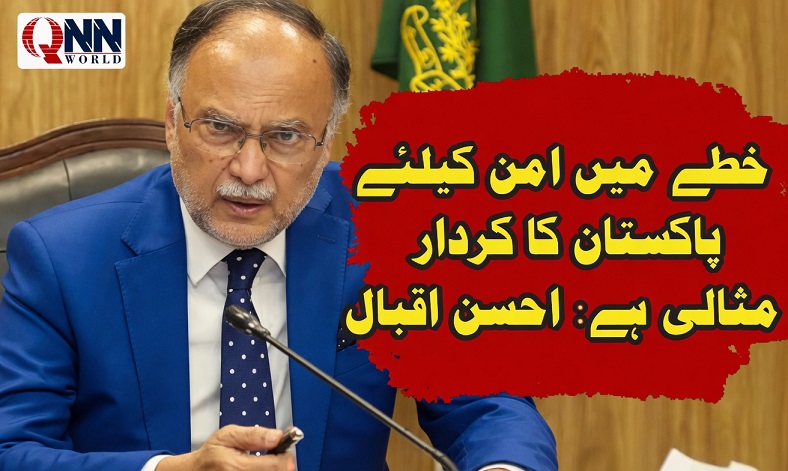 عالمی امن کیلئے پاکستان کی کوششیں رنگ لا رہی ہیں: احسن اقبال