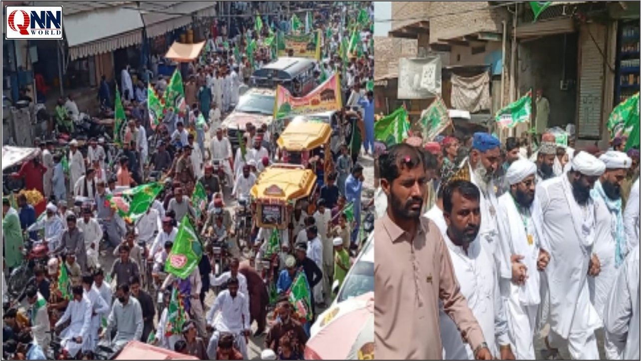 سبز پرچموں اور درود و سلام سے کندھ کوٹ گونج اٹھا، مرکزی جلوس کا شاندار انعقاد