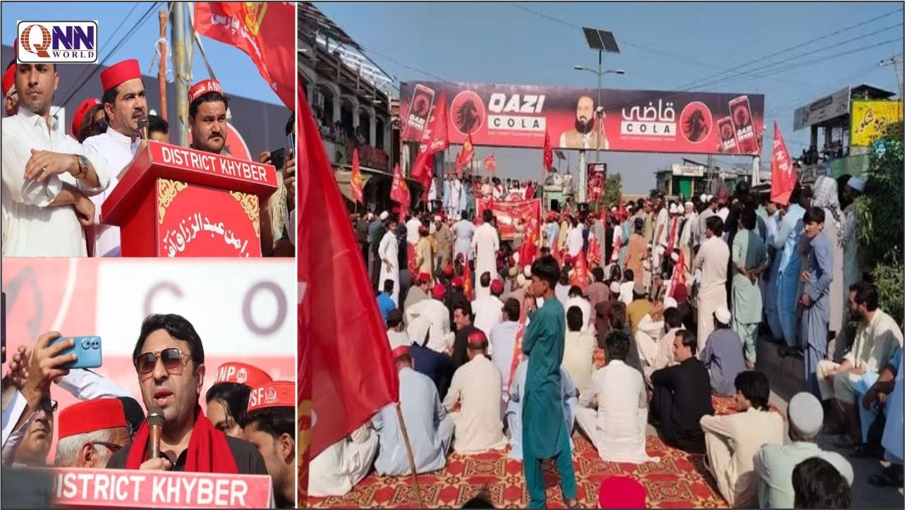اے این پی کا باڑہ خیبر چوک میں احتجاج، تیراہ و راجگال متاثرین کی فوری واپسی اور معاوضے کا مطالبہ
