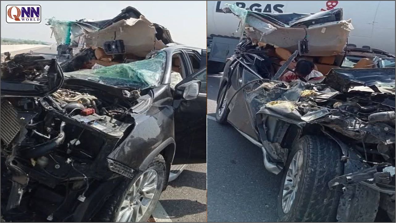 ایم فائیو پر ٹرالر اور کار میں تصادم، ڈرائیور جاں بحق، 3 زخمی