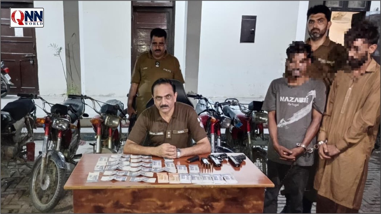 اوکاڑہ: فریادی گینگ گرفتار، اسلحہ اور 7 لاکھ روپے کا مسروقہ سامان برآمد