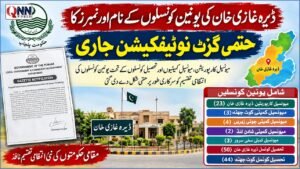 ڈیرہ غازی خان کی یونین کونسلوں کی حتمی فہرست جاری، ناموں اور نمبرز کا گزٹ نوٹیفکیشن